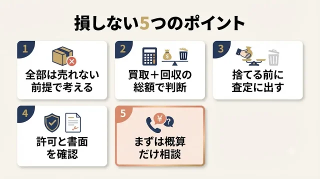 家まるごとは「買取+回収」で総額を考え、まず概算から