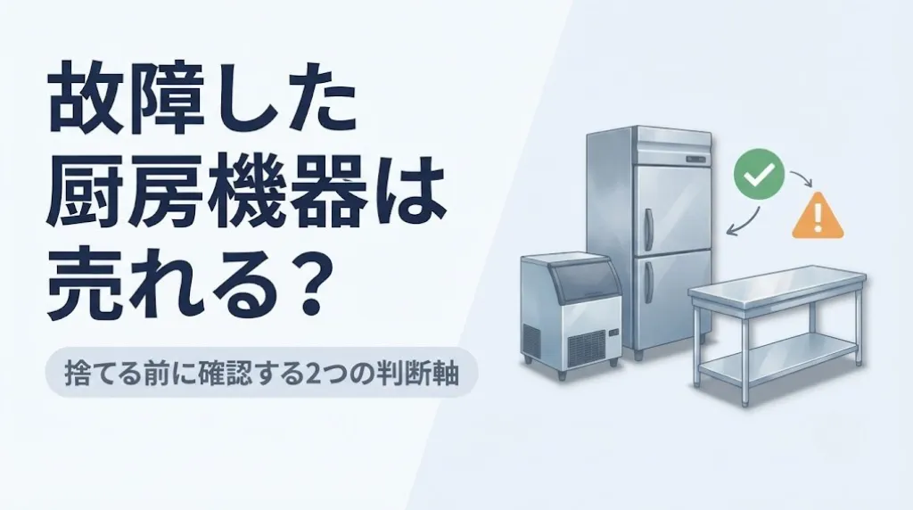 故障した業務用厨房機器は売れる?捨てる前の判断軸