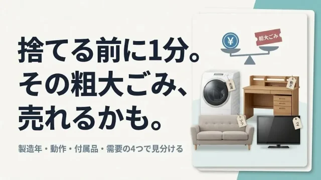 粗大ごみは買取できる?捨てる前に1分で分かる判断基準