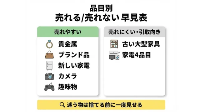 この家具・家電・小物は売れる?捨てる?