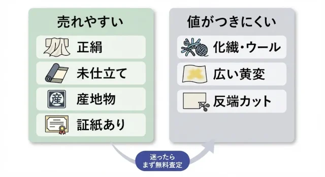 反物は売れる?まず結論と「売れる/売れない」早見表