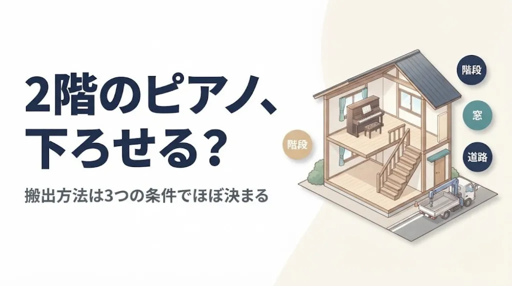 ピアノ搬出の出張相談|2階から下ろせるか3分診断