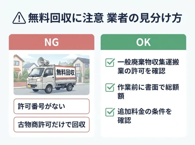 「無料回収」トラック・無許可業者に注意