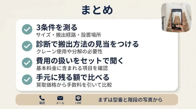 金額の前に、搬出条件から確認すれば判断が早くなります