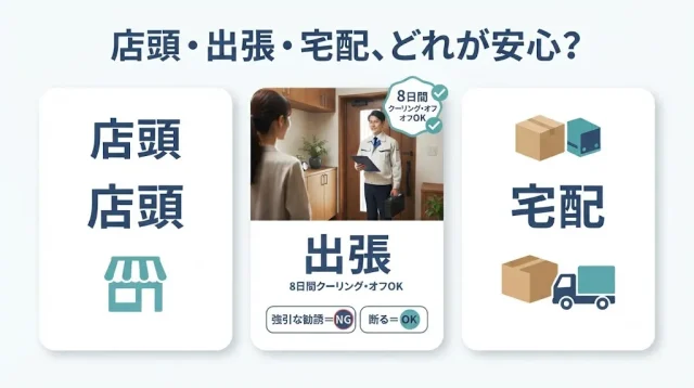 店頭・出張・宅配の選び分け