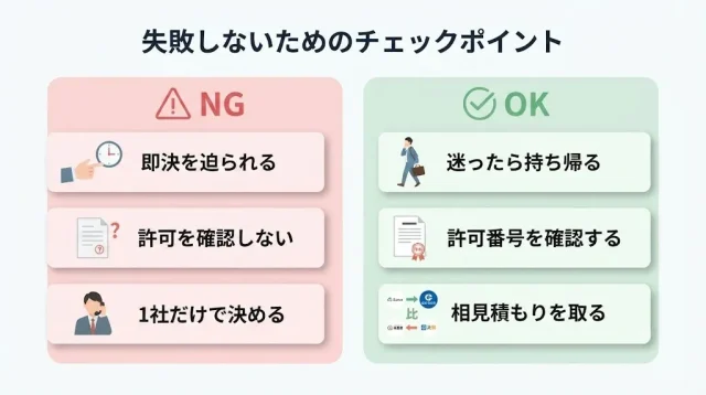 空き家の出張買取でよくある失敗と防ぎ方