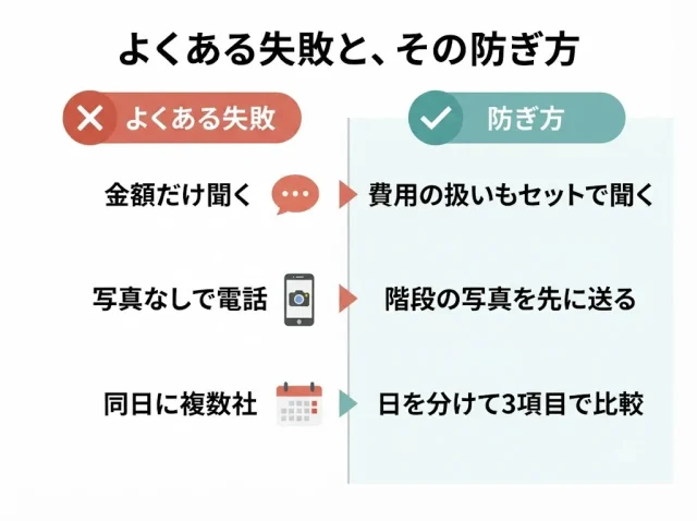 出張相談でよくある失敗と、防ぎ方