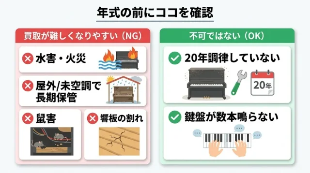 年式より先に効く。買取が難しくなりやすい条件