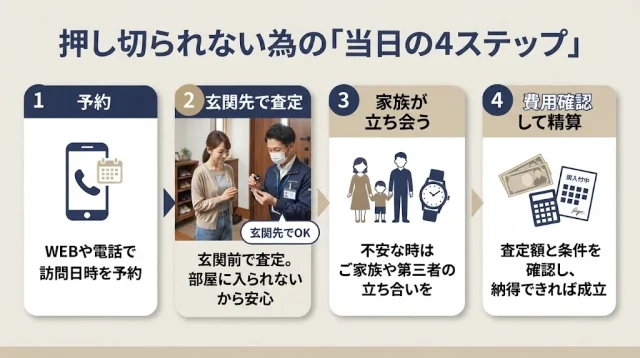出張買取を安全に使い切る当日の段取り
