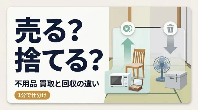 不用品買取と回収の違い｜売る・捨てるの1分仕分け表