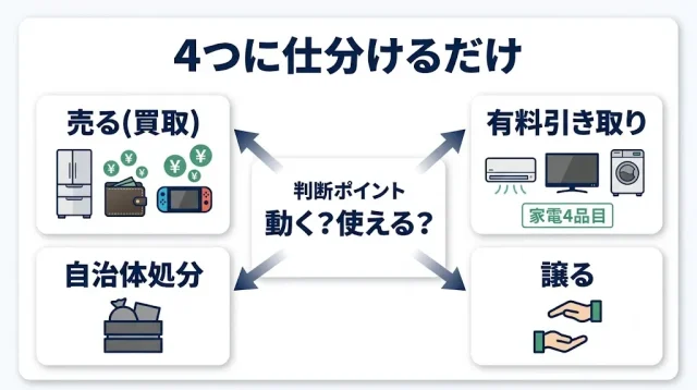 まず"仕分け"から。売れる物・捨てると金がかかる物の見分け方
