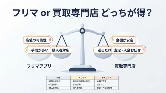 フリマ vs 買取専門店、自分はどっちが得?