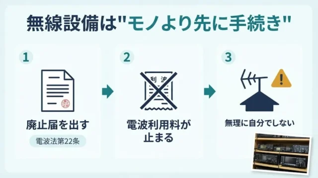 故人の趣味の機材は「モノより先に手続き」がある