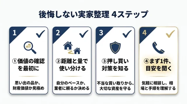 後悔しない実家整理 4ステップ