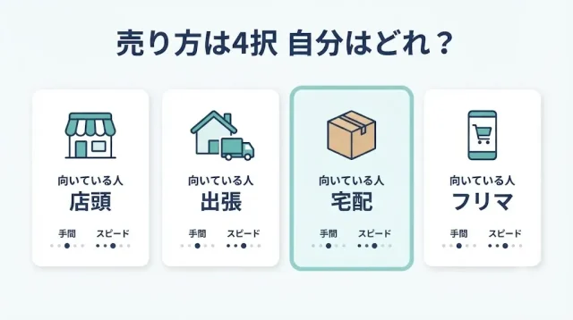 売り方は4択|店頭・出張・宅配・フリマ、自分はどれ?