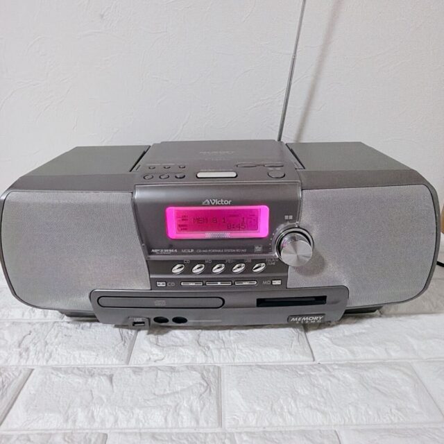 Victor CD-MD プレーヤー ラジオ RD-M2-H リモコン付き