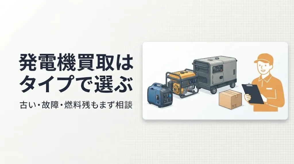 発電機買取はタイプで選ぶ|古い・故障・燃料残もOK