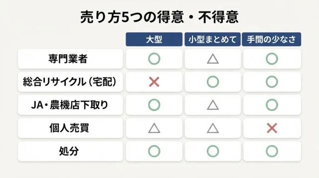 売り方5つを正直に比較
