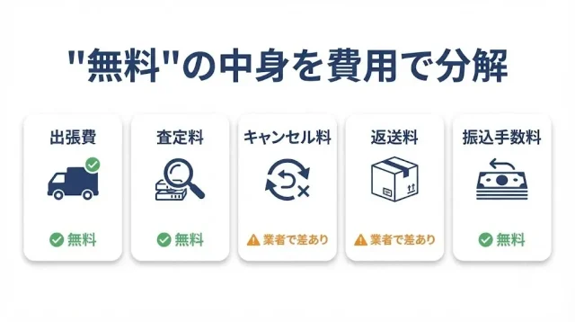 出張買取の「無料」はどこまで無料?費用項目で分解