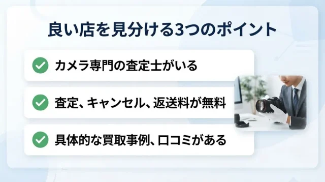 信頼できる広島のカメラ買取店の選び方・チェックポイント