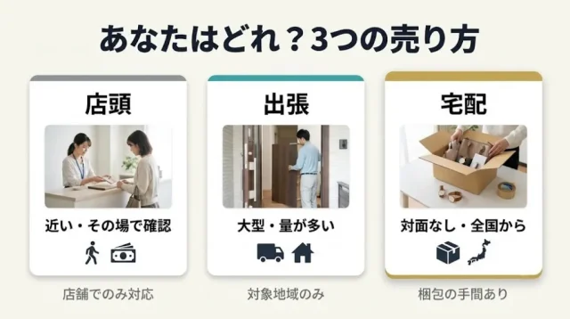 売り方の選び方|店頭・出張・宅配を"自分のケース"で選ぶ