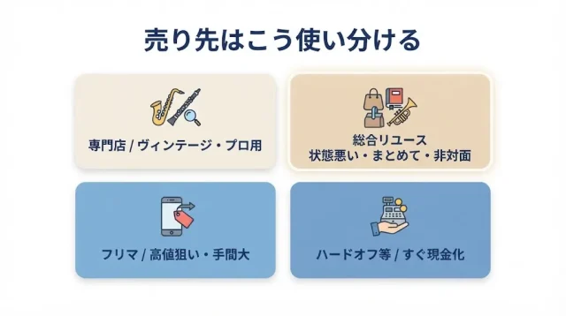 売り先はこう使い分ける