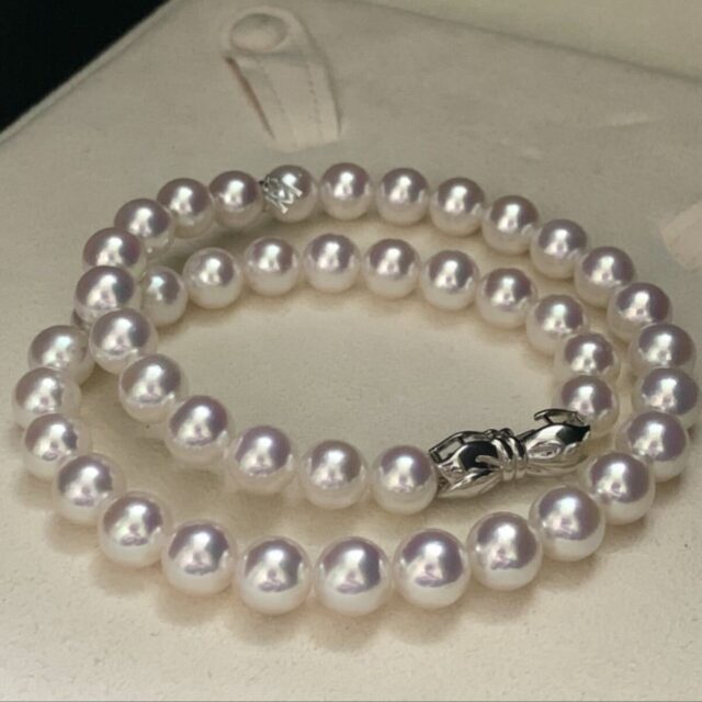 MIKIMOTO ミキモト K18 花珠級 あこや真珠 約9.0-9.5mm ネックレス