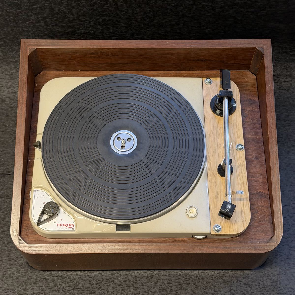 THORENS TD124 レコードプレーヤー キャビネット アーム カートリッジ付き