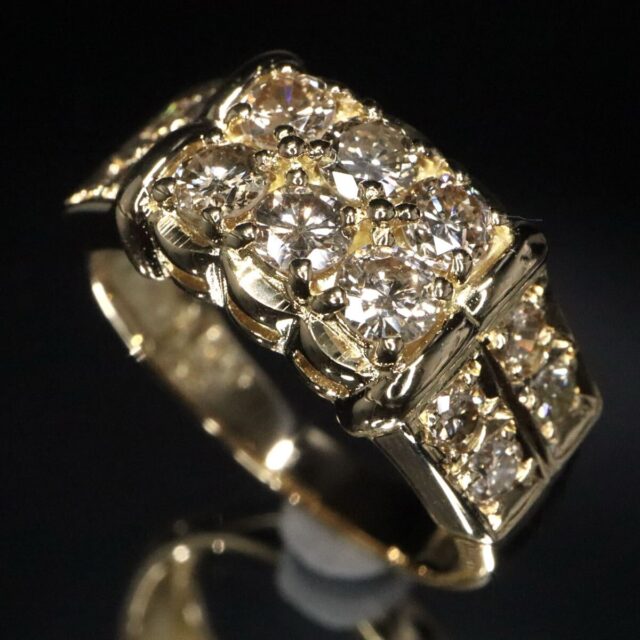 K18 天然ダイヤモンドリング 1.00ct 12.5号 イエローゴールド