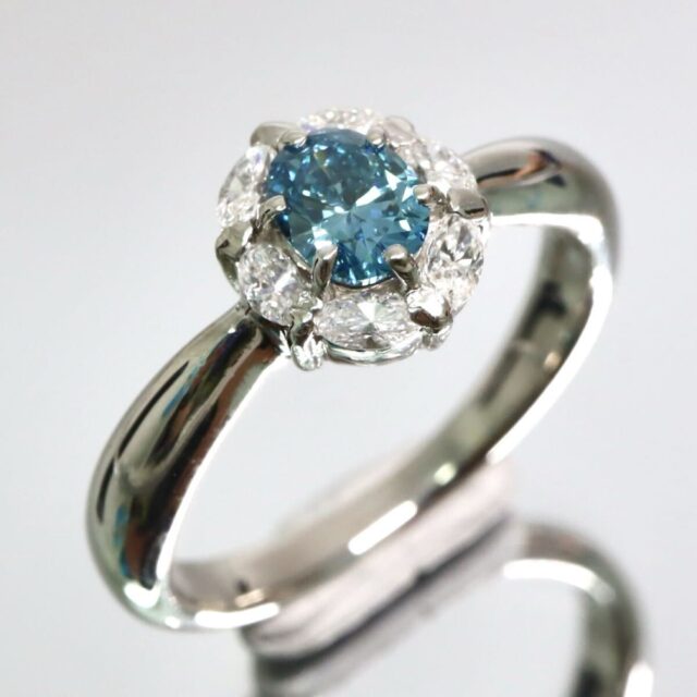Pt900 天然ダイヤモンドリング 0.30/0.25ct 9.5号