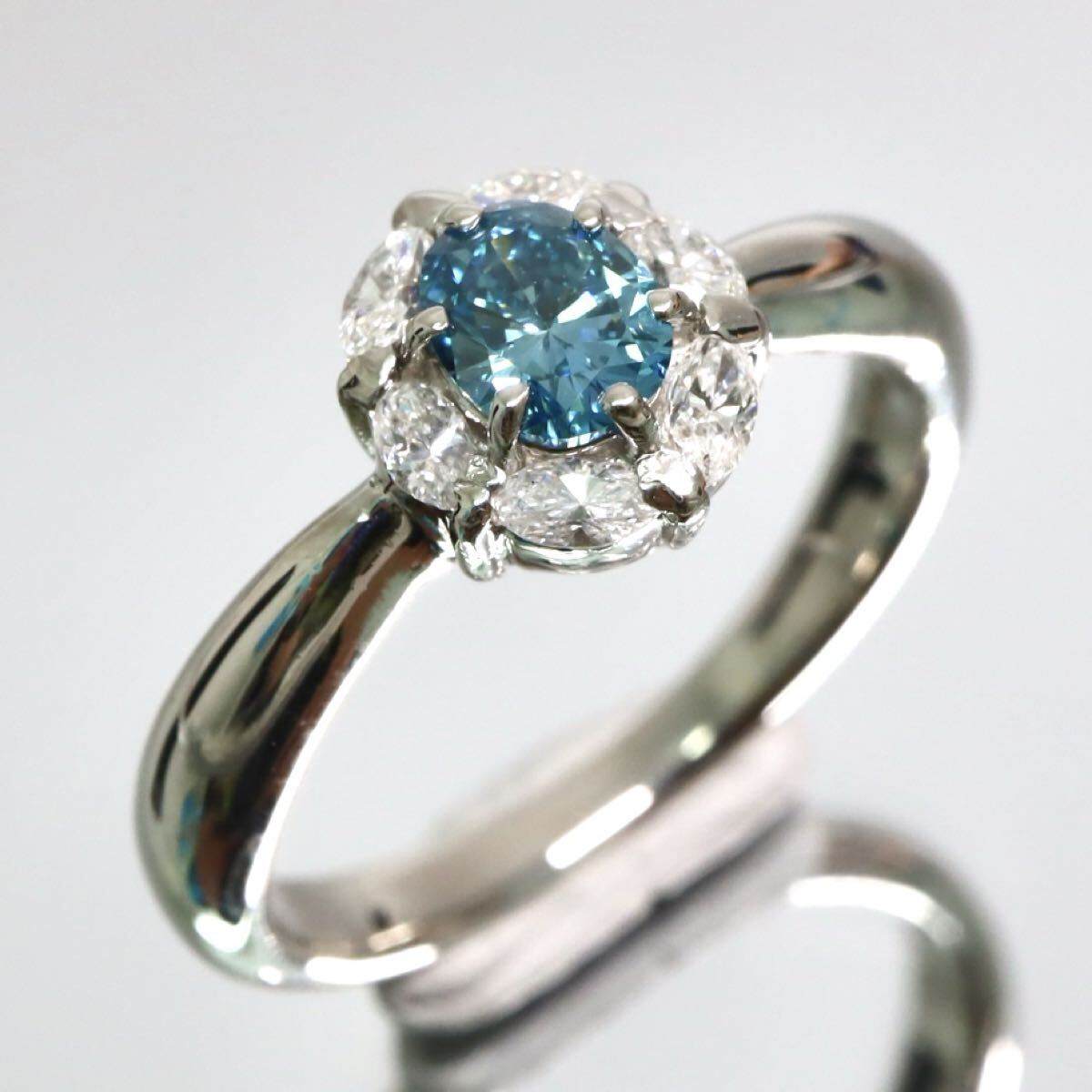 Pt900 天然ダイヤモンドリング 0.30/0.25ct 9.5号
