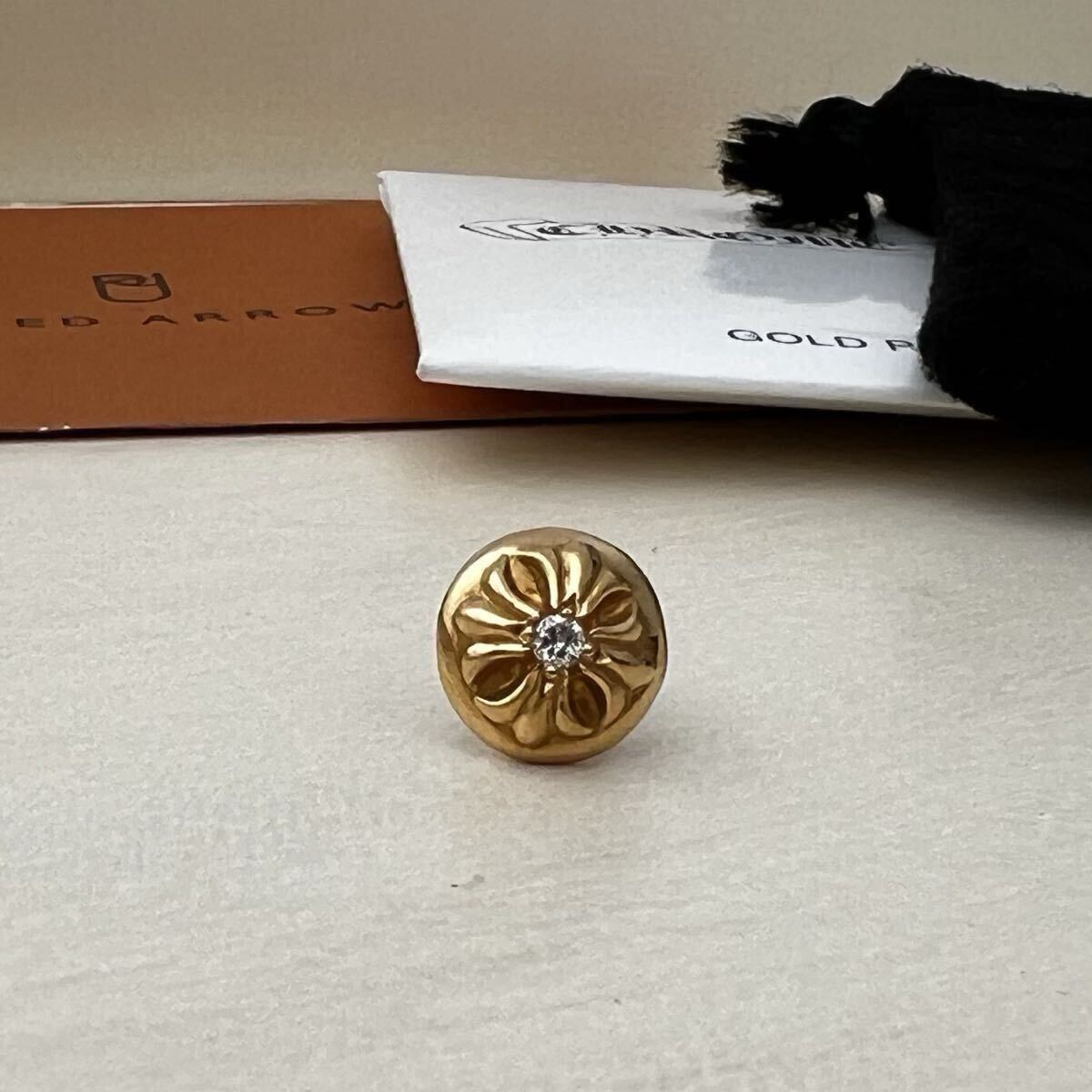 CHROME HEARTS ER STUD CROSS BALL W/DMND 22K スタッドピアス