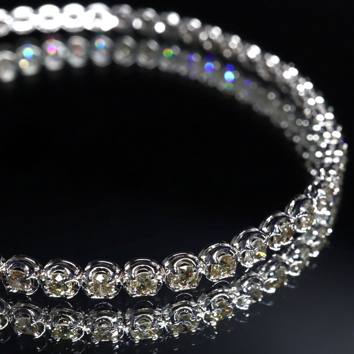 K18WG 天然ダイヤモンドブレスレット 3.00ct