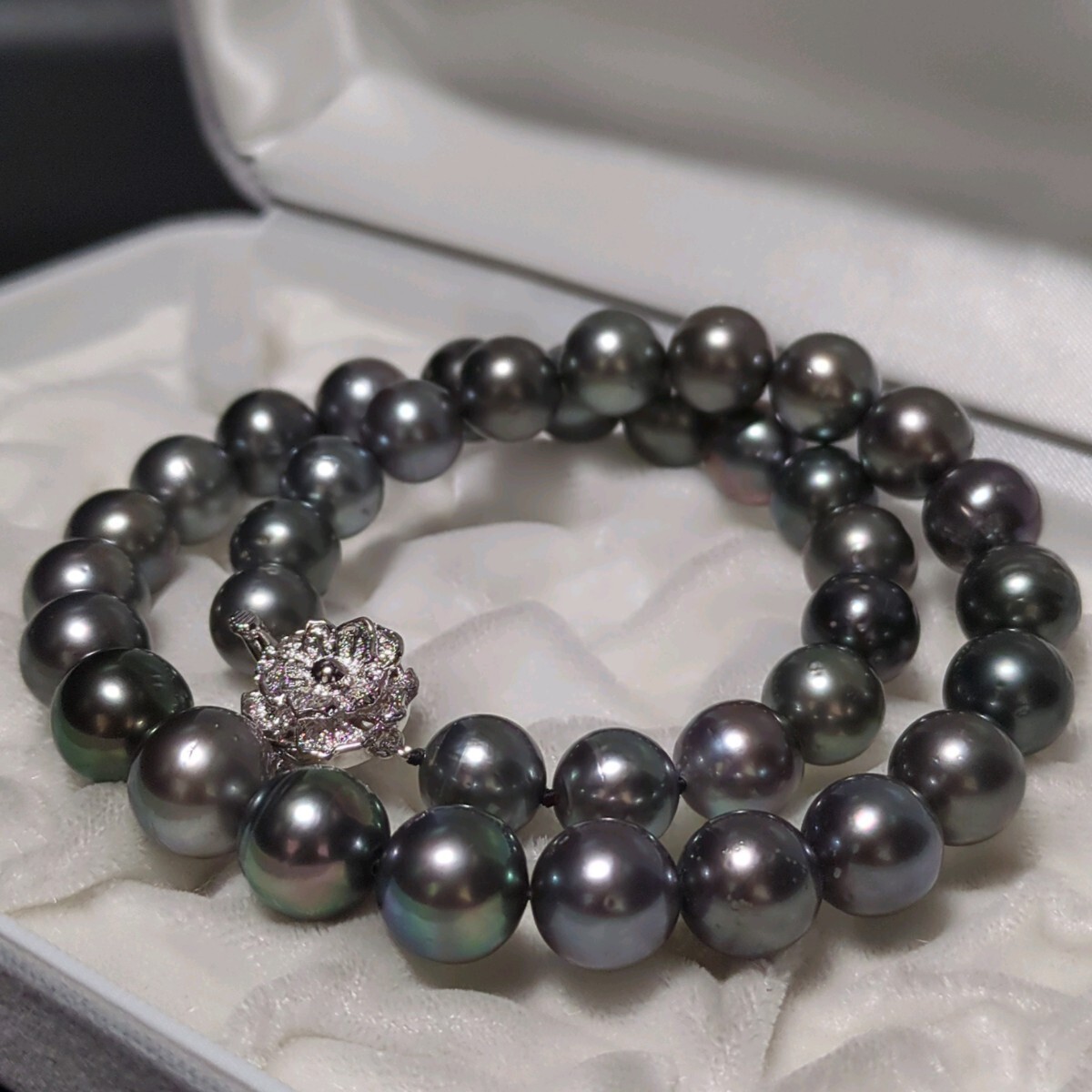 黒蝶真珠 ネックレス 9.8-11.6mm 41.5cm SILVER