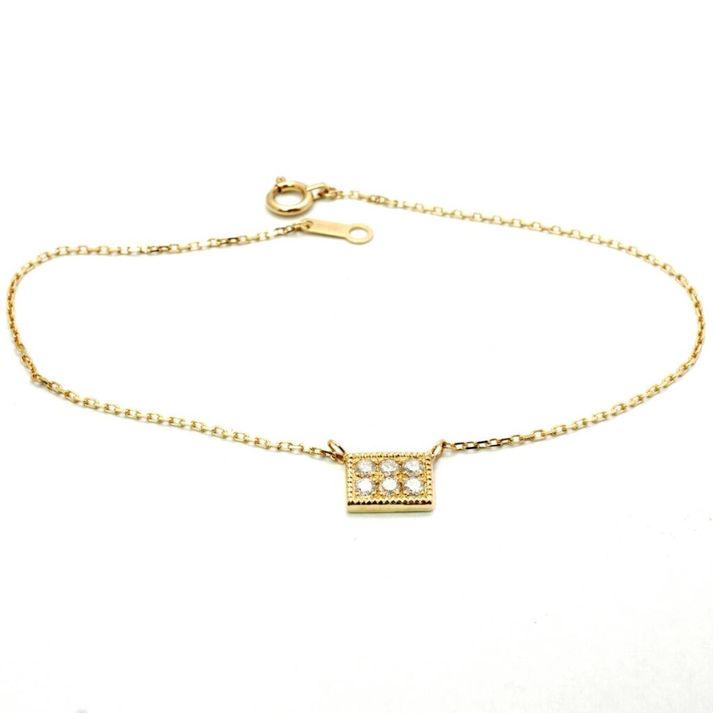K18 ダイヤモンド ブレスレット 0.15ct イエローゴールド