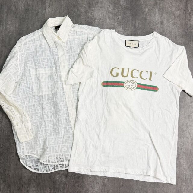 GUCCI ロゴTシャツ FENDI ズッカブラウス 2点セット メンズ