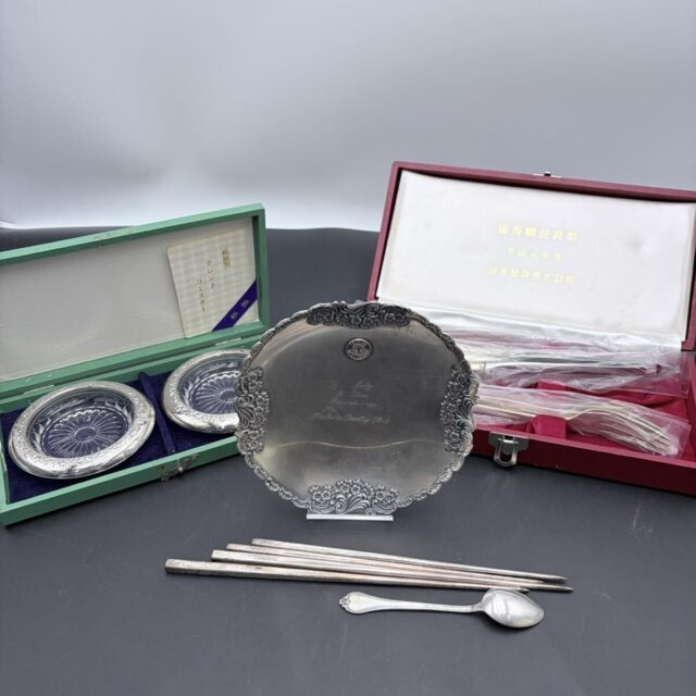 銀製品 銀食器 まとめセット コースター 箸 プレート カトラリー
