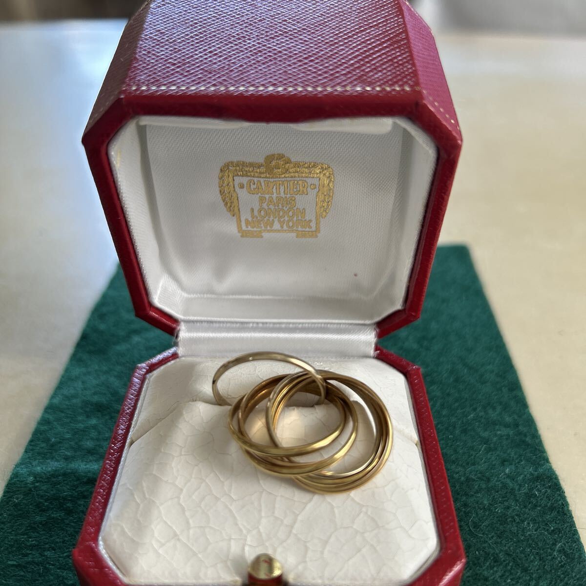 Cartier カルティエ トリニティリング K18YG WG PG 7連ゴールドリング