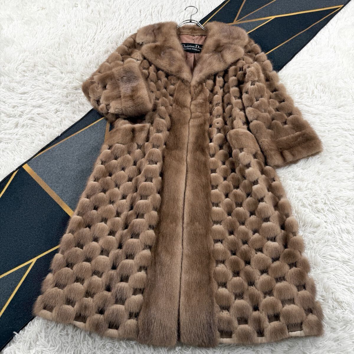 Christian Dior パステルミンク コート リアルファー M L相当