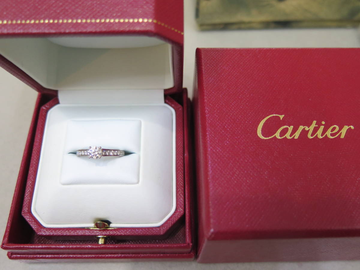 カルティエ ダイヤ リング プラチナ950 0.41ct サイズ49