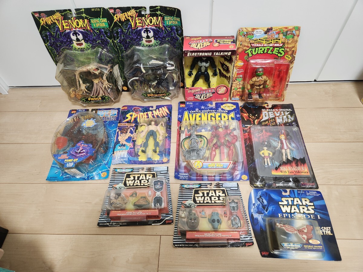 スパイダーマン タートルズ スターウォーズ アクションフィギュア 11体まとめ売り