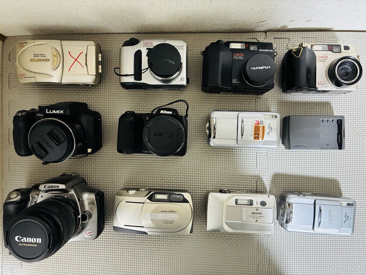 デジカメ 11点まとめ Canon EOS Kiss LUMIX FZ48 ニコン
