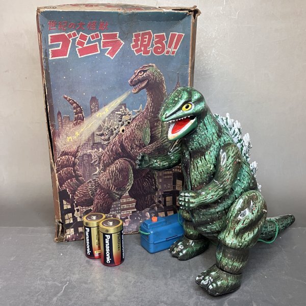 マルサン ゴジラ現る リモコン ブリキ玩具 昭和レトロ 箱付き