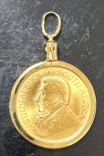 クルーガーランド金貨 K22 K18枠 1981年 1/10oz ペンダントトップ