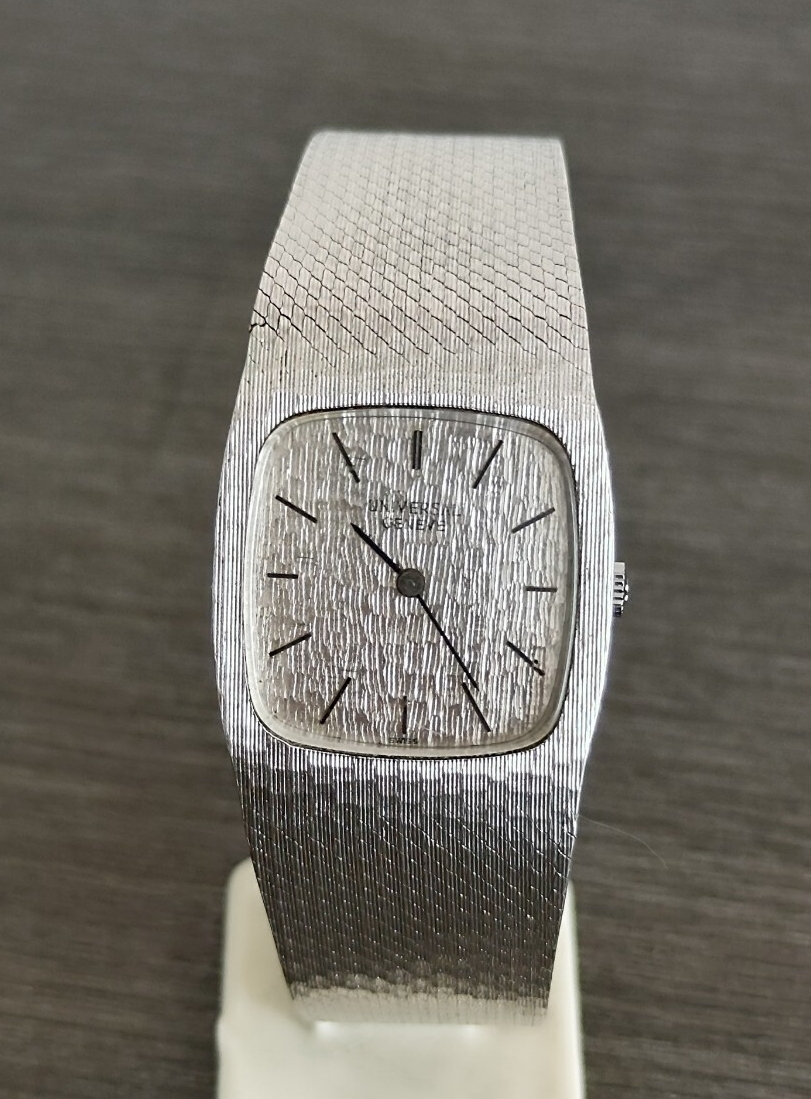 UNIVERSAL GENEVE メンズ腕時計 手巻き 14k WG シルバー文字盤
