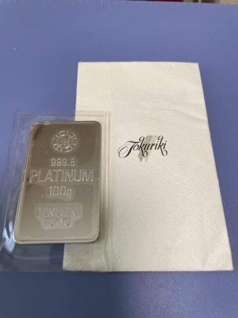 プラチナ インゴット 100g 999.5 徳力本店