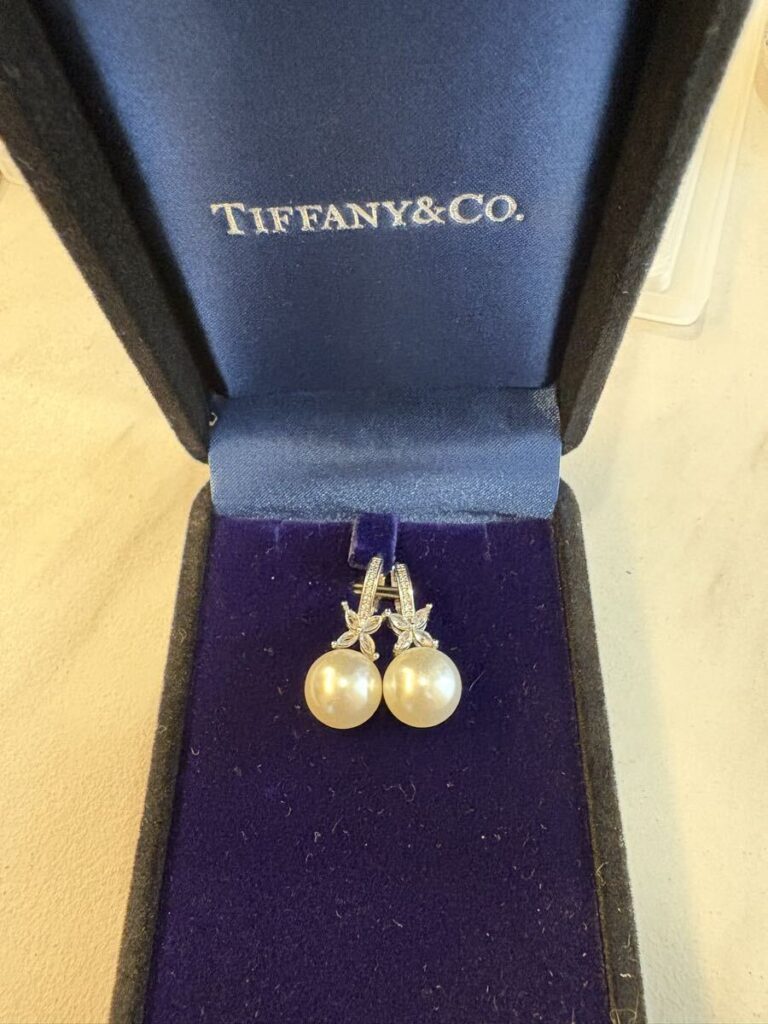 Tiffany & Co. パール ダイヤモンド ピアス pt950
