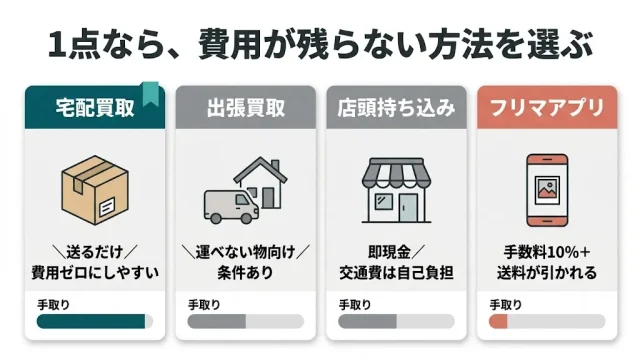 1点なら、費用が残らない方法を選ぶ