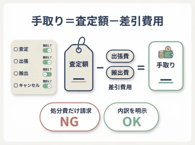 出張買取は本当に無料?費用の内訳と「手取り」の考え方