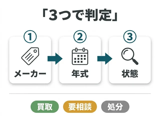 【対応H2】まず確認：あなたのマッサージチェアは「売れる／売れない」？